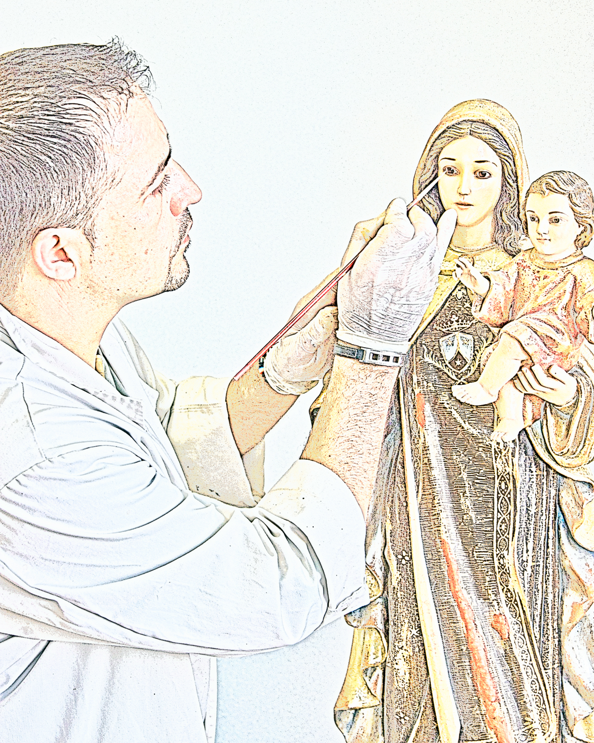 Restauraci&oacute;n de imaginer&iacute;a religiosa en El &Aacute;ngel Santarrufina