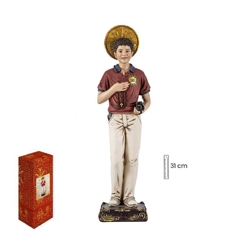 Carlo Acutis - Figura de resina de poli�ster de 30 cm