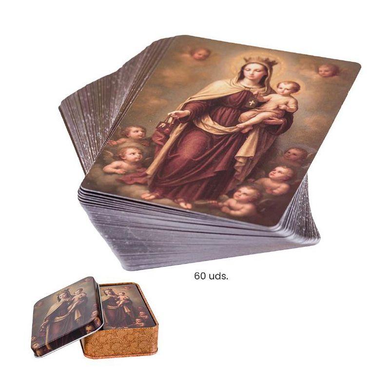Estampas Virgen del Carmen con caja met�lica - 9 x 6 cm.