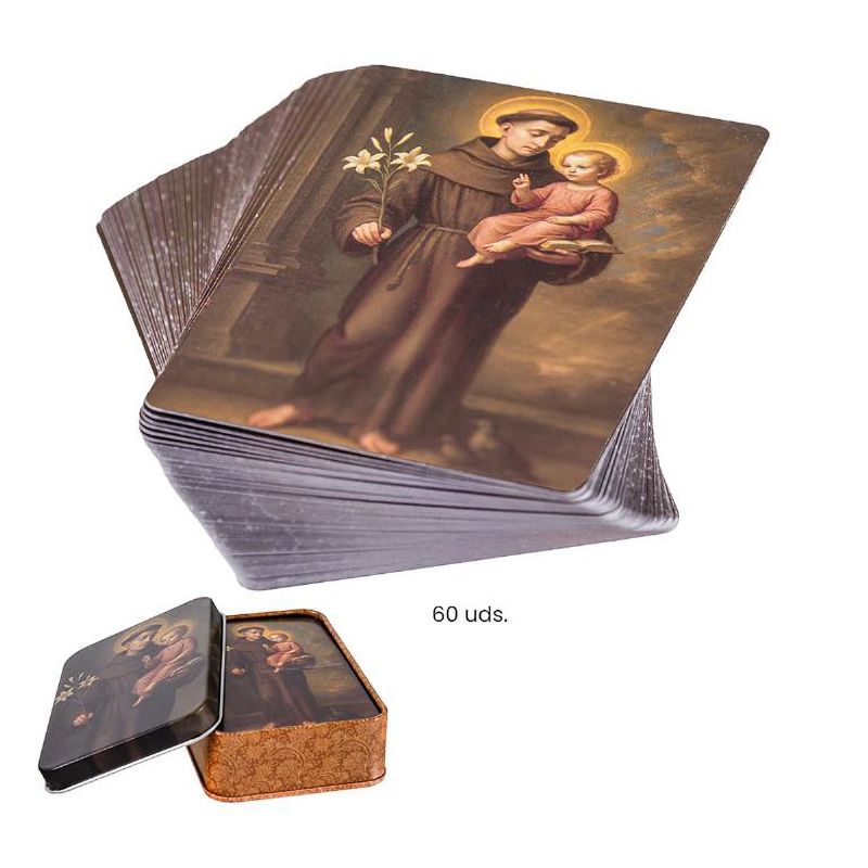 Estampas San Antonio de Padua con caja met�lica - 9 x 6 cm.