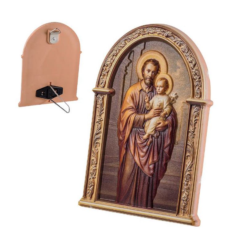 Placa San Jos� con Ni�o en altorrelieve - 11 x 15 cm