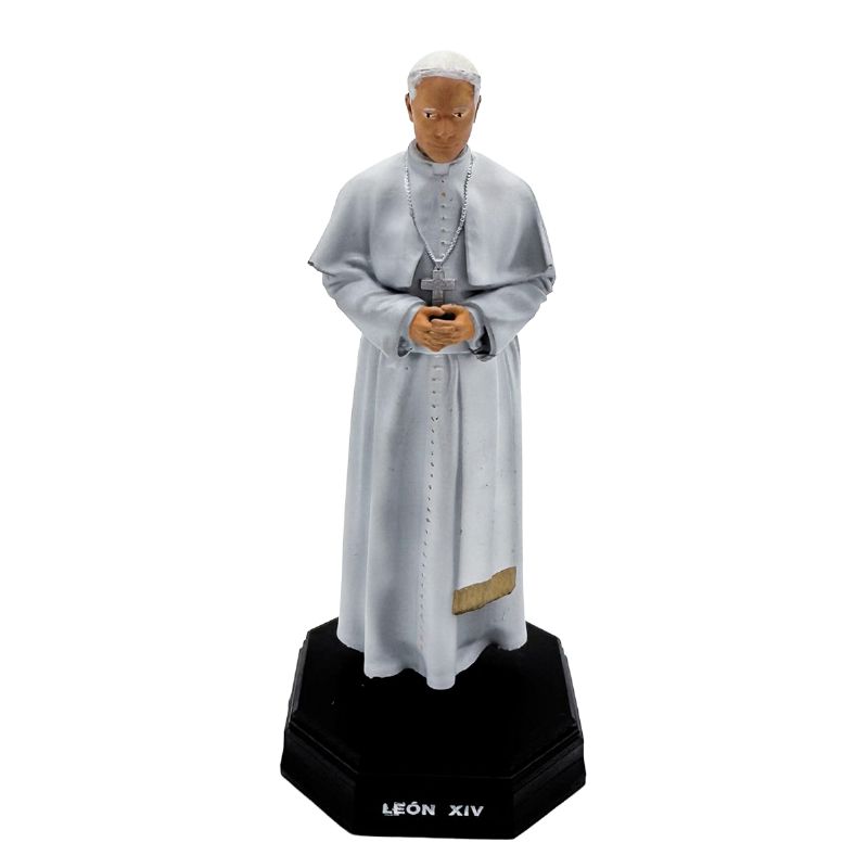 Imagen del Papa Le�n XIV en impresi�n 3D blanca - 11 cm