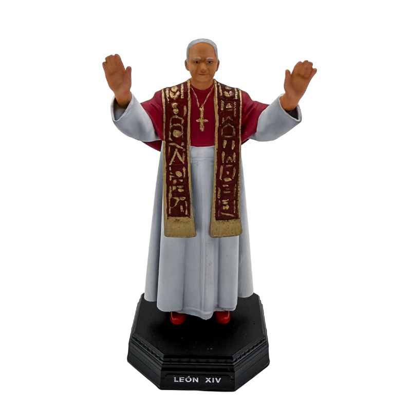 Imagen del Papa Le�n XIV en impresi�n 3D policromada - 11 cm