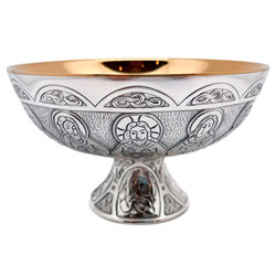 Copn-patena en latn plateado con bajorrelieve...
