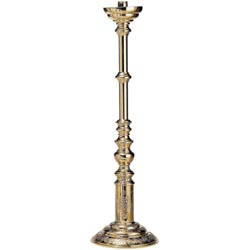 Candelero de pie plateresco en metal de Artes...