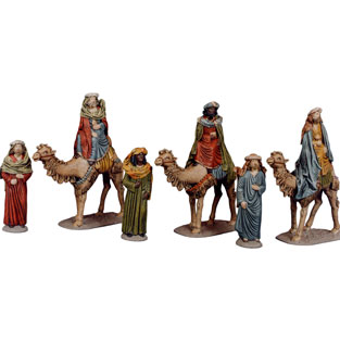 Reyes a camello con pajes