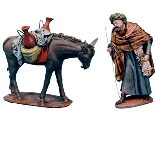 Arriero y burra con cantaros