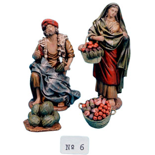 Vendedor fruta con pastora