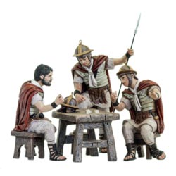 Grupo soldados jugando a dados(cuatro piezas)...