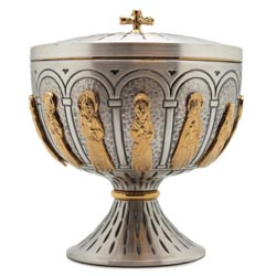 Copn en metal bicolor con figuras doradas