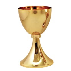 Cliz liso en metal dorado