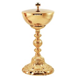 Copn en latn dorado de 24K con base y nudo ...