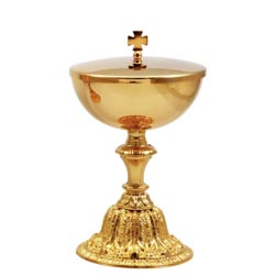 Copn en latn dorado de 24K con base barroca...