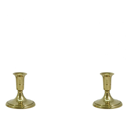 Candelero bajo en latn pulido Altura 9 cm