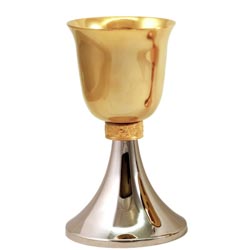 Cliz bicolor en metal con nudo decorado