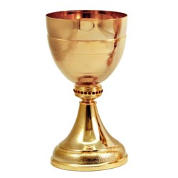 Cliz en latn con bao de oro de 24K y piedr...