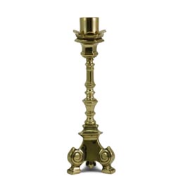 Candelero barroco en latn pulido Altura 25 c...