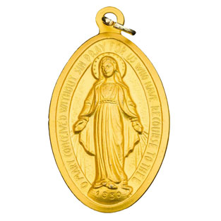 Medalla Ovalada de la Virgen Milagrosa, Metal...