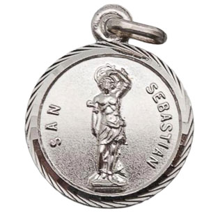 Medalla de San Sebastin, Plata de ley, Medid...