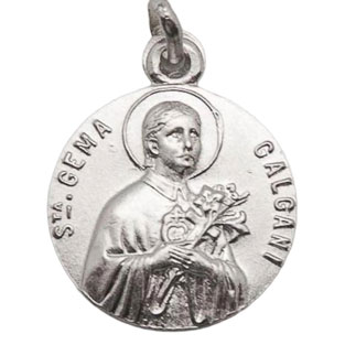 Medalla de Santa Gema Galgani, Plata de ley, Me...