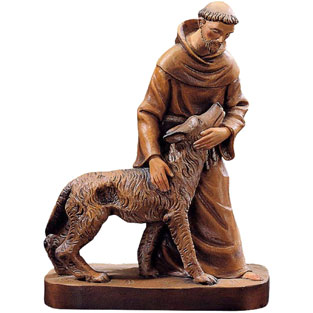 Imagen de San Francisco con el lobo en talla ...