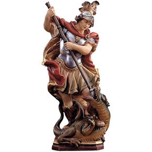 Imagen de San Jorge en talla de madera