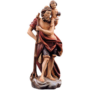 Imagen de San Cristbal en talla de madera