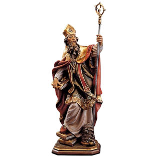Imagen de San Ambrosio en talla de madera
