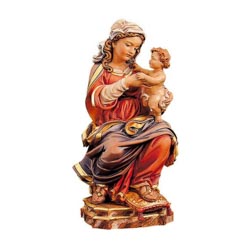 Virgen con Nio - Imagen en talla de madera -...