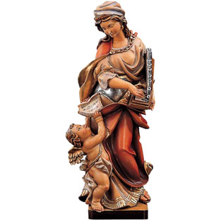 Imagen de Santa Cecilia en talla de madera