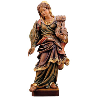 Imagen de Santa Brbara en talla de madera