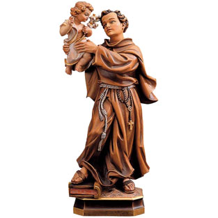 Imagen de San Antonio de Padua en talla de ma...