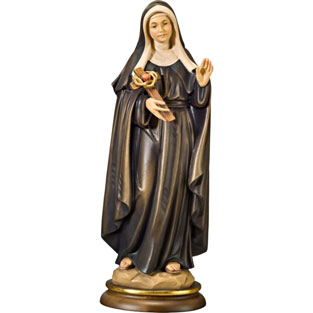 Imagen de Santa Rita (cruz + rosa) en talla d...