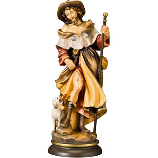 Imagen de San Roque en talla de madera