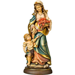 Imagen de Santa Isabel con nio en talla de m...