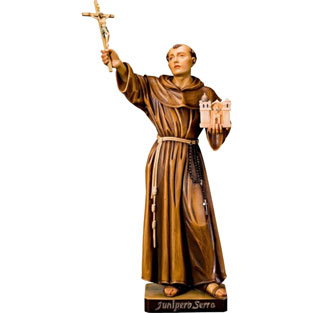 Imagen del Padre Junpero Serra en talla de m...