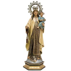 Virgen del Carmen - Imagen en talla de madera...