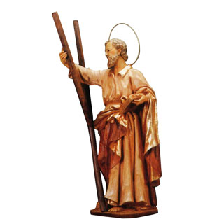 Imagen de San Andrs en pasta de madera con o...