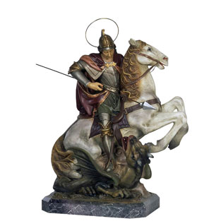 Imagen de San Jorge a caballo en pasta de mad...