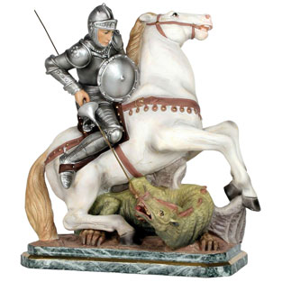 Imagen de San Jorge a caballo en pasta de mad...