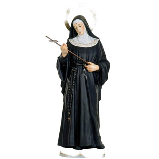 Imagen de Santa Rita en pasta de madera con o...