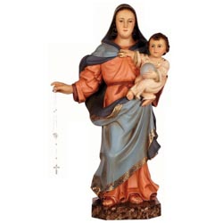 Virgen del Rosario - Imagen en pasta de mader...