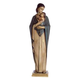 Virgen con Nio - Imagen en pasta de madera