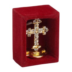 Cruz mini dorado con piedras