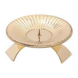 Candelero de 3 pies en latn dorado Dimetro ...
