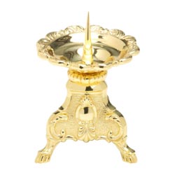 Candelero de 3 pies en latn dorado Altura 15...