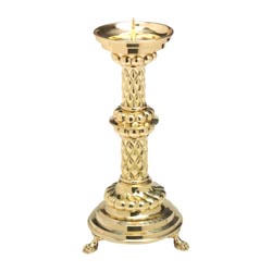 Candelero de altar en latn dorado Altura 36 ...