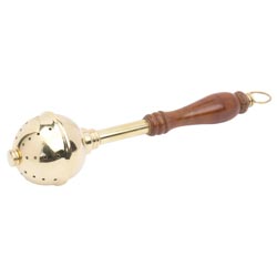 Hisopo para bendicin en latn dorado con man...