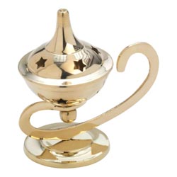 Quemador de incienso dorado con estrellas cal...