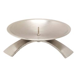 Candelero de 3 pies en metal plateado Dimetr...